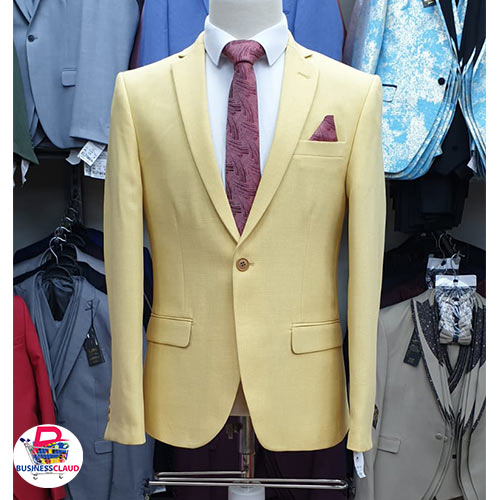 Buy on businessclaud men's official blazer coat, brown yellow, men's fashion